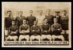 Postcard of "the first Chelsea football team to beat Aston Villa Oct.
