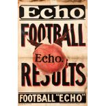 A vintage [London] Football Echo news-stand poster circa 1900,