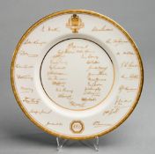 A Royal Worcester bone china plate commemorating the 1953 Ashes Series,