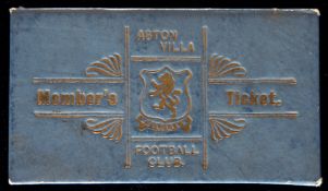 Aston Villa member's ticket for season 1894-95,