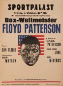 Floyd Patterson boxing exhibition poster, Berlin, 1960, sparring with Raymond Patterson,