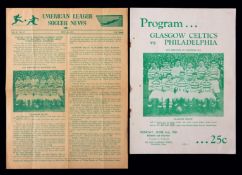 Rare Philadelphia v Glasgow Celtics programme 3rd June 1951, played at Cahill Field, Philadelphia,