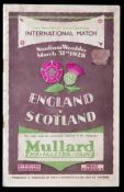 England v Scotland 'Wembley Wizards' international programme 31st March 1928,