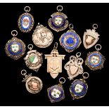 A collection of 13 football medals,