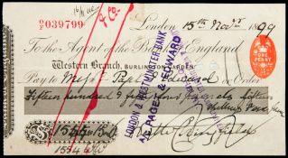 A rare example of the signature of the inventor of lawn tennis Major Walter Clopton Wingfield,