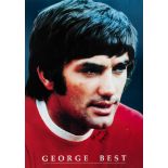 A large & impressive George Best signed framed colour poster,