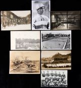 A collection of sporting themed postcards, racing,