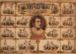 A 19th century print featuring the boxer Thomas Sayers,