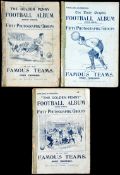 Three consecutive editions of The Golden Penny Football Album for seasons 1902-03 to 1904-05,