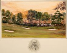 Bill Waugh (contemporary) THE FOURTH GREEN, PINEHURST GOLF CLUB signed & titled,