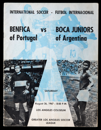 International soccer match programme Benfica of Portugal v Boca Juniors of Argentina played at the