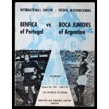 International soccer match programme Benfica of Portugal v Boca Juniors of Argentina played at the