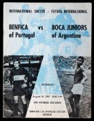 International soccer match programme Benfica of Portugal v Boca Juniors of Argentina played at the