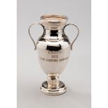 An official miniature replica of European Cup trophy made by Alegre of Madrid to commemorate the