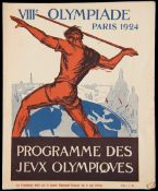 Paris 1924 Olympic Games daily programme for 18th July and including the marathon race, also discus,