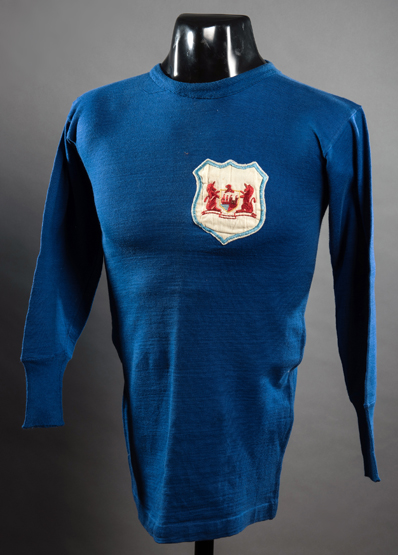 The blue Bristol City shirt worn by Bob Hardy in the F.A.