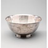 A silver-plated rosebowl presented to the footballer Cyril Knowles on the occasion of the Fanfare