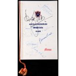 Autographed menu for an Anglo-American Sporting Club Dinner in honour of Tottenham Hotspur and