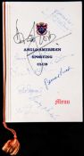 Autographed menu for an Anglo-American Sporting Club Dinner in honour of Tottenham Hotspur and