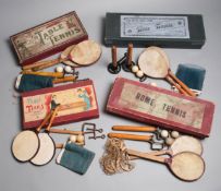 Four boxed table tennis sets, i) TABLE TENNIS - THE NEW GAME, circa 1900,