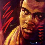 Simon Bull (contemporary) MUHAMMAD ALI - SHADOW BOXER XXV signed by the artist and by Muhammad Ali,