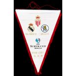 A pennant from the 1998 UEFA Super Cup Real Madrid v Chelsea played in Monaco,