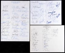 A collection of autographs from the 1991 Rugby World Cup,