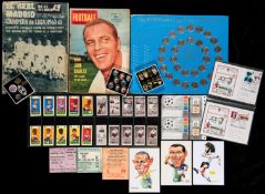 Football memorabilia, coins, badges, tickets, postcards, cigarette & trade cards, magazines,