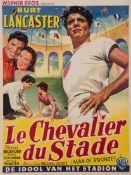 Belgian version of the movie poster for "Jim Thorpe - All American" starring Burt Lancaster as the
