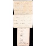 Three album pages with 1923 football team-groups for West Ham United, Southampton & Burnley,