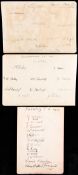 Three album pages with 1923 football team-groups for West Ham United, Southampton & Burnley,