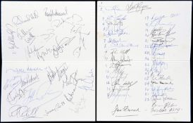 Autographs of nine competing teams at the 1991 Rugby World Cup,