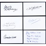 A collection of of football autographs, comprising 190 signed 5 by 3in.
