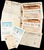 Four Tottenham Hotspur Football and Athletic Company Limited cheques dated 1925,