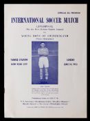Liverpool v Young Boys of Switzerland programme for the match played in Yankee Stadium, New York,