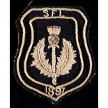 Thomas Low's Scottish Football League shirt badge from the match v The Football League at Ibrox