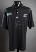 Jonah Lomu signed New Zealand 2007 Rugby World Cup replica shirt,