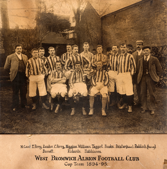 An official photograph of the West Bromwich Albion Cup Team 1894-95, 10 by 12in.