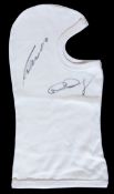 Niki Lauda and Nico Rosberg signed F1 balaclava,