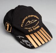 Michael Schumacher signed Six Times F1 World Champion commemorative cap,