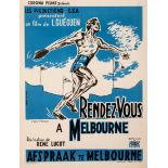 Belgian poster for the official film of the Melbourne 1956 Olympic Games, French language,