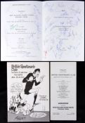 A British Sportsman's Club "All Blacks" luncheon menu signed by the New Zealand rugby touring teams