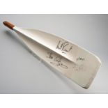 A rowing blade signed by the Great Britain 2000 Sydney Olympic Games coxless fours gold medal