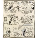 Roy Ullyett (1914-2001) JOE DAVIS original artwork for a newspaper featuring six humorous vignettes