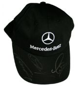 Lewis Hamilton, Nico Rosberg and Niki Lauda signed Mercedes-Benz cap,