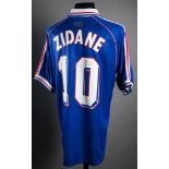 Zinedine Zidane signed France 1998 World Cup replica No.