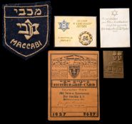 A collection of Jewish sports medals and memorabilia, comprising: i) a 1932 Z.S.K.