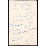 A collection of football autographs early 1950s, comprising two Great Northern Hotel, King's Cross,