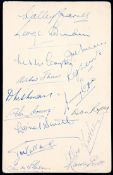 A collection of football autographs early 1950s, comprising two Great Northern Hotel, King's Cross,