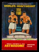 Muhammad Ali v Cleveland Williams official fight programme, Houston Astrodome,